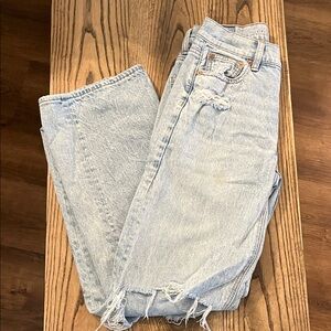 American Eagle Outfitters Light Blue Straight Leg Stovepipe Jeans 00R